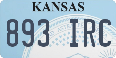 KS license plate 893IRC