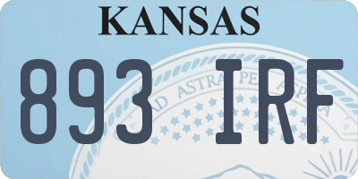 KS license plate 893IRF