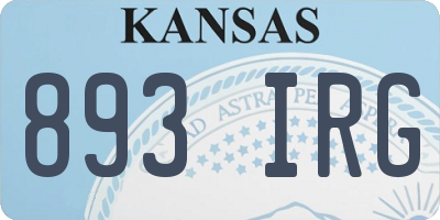 KS license plate 893IRG
