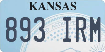 KS license plate 893IRM