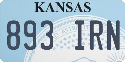 KS license plate 893IRN