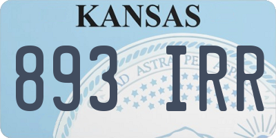 KS license plate 893IRR