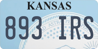 KS license plate 893IRS