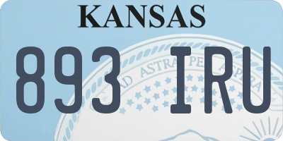 KS license plate 893IRU