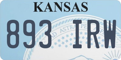 KS license plate 893IRW