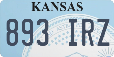 KS license plate 893IRZ
