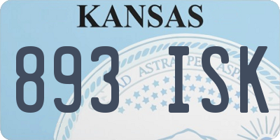 KS license plate 893ISK