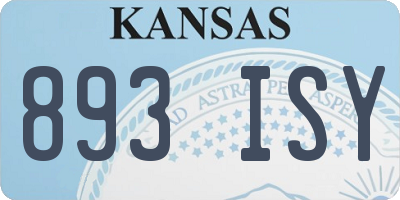 KS license plate 893ISY