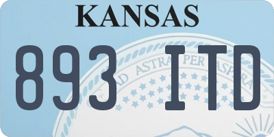 KS license plate 893ITD