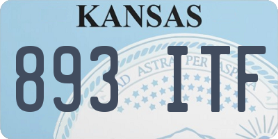KS license plate 893ITF