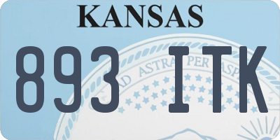 KS license plate 893ITK