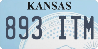 KS license plate 893ITM