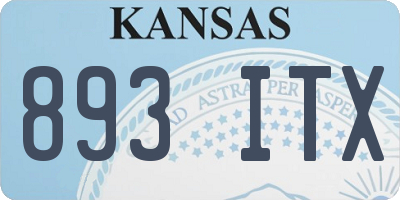 KS license plate 893ITX
