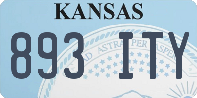 KS license plate 893ITY