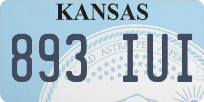 KS license plate 893IUI