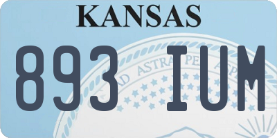 KS license plate 893IUM