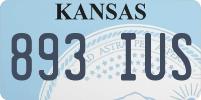 KS license plate 893IUS
