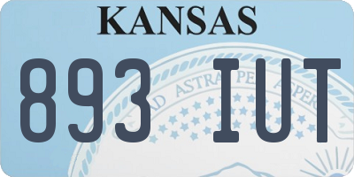 KS license plate 893IUT