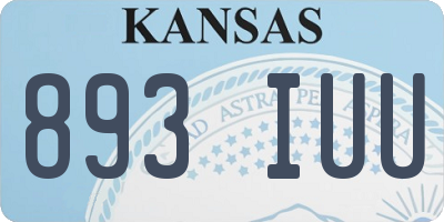 KS license plate 893IUU