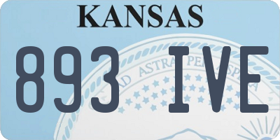 KS license plate 893IVE