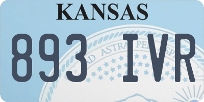 KS license plate 893IVR