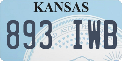KS license plate 893IWB