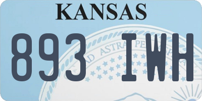KS license plate 893IWH