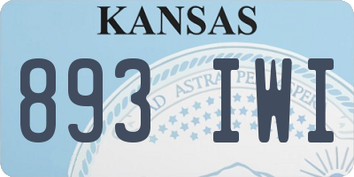 KS license plate 893IWI