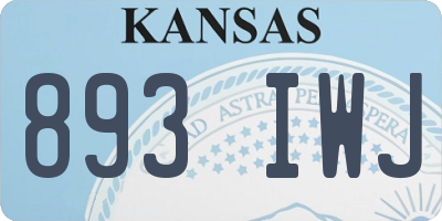 KS license plate 893IWJ