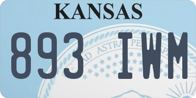 KS license plate 893IWM