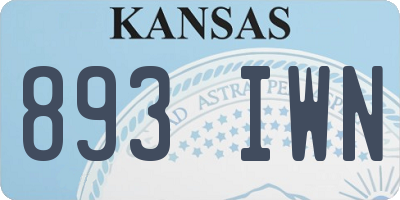 KS license plate 893IWN