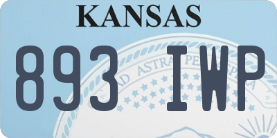 KS license plate 893IWP