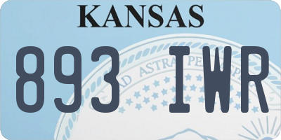 KS license plate 893IWR