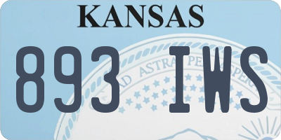 KS license plate 893IWS