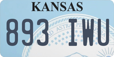 KS license plate 893IWU