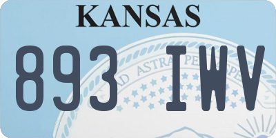KS license plate 893IWV