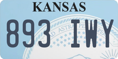 KS license plate 893IWY