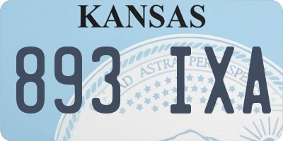 KS license plate 893IXA