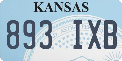 KS license plate 893IXB