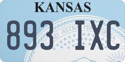 KS license plate 893IXC