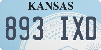 KS license plate 893IXD