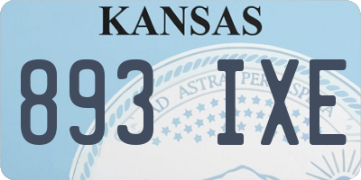 KS license plate 893IXE