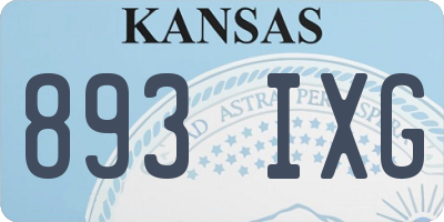 KS license plate 893IXG