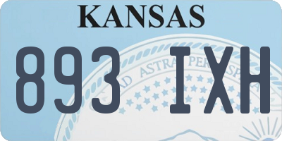 KS license plate 893IXH