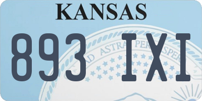 KS license plate 893IXI