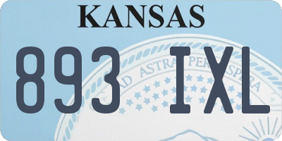 KS license plate 893IXL
