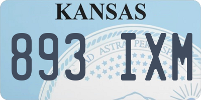 KS license plate 893IXM