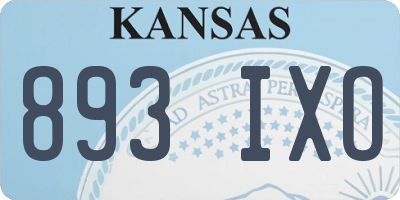 KS license plate 893IXO