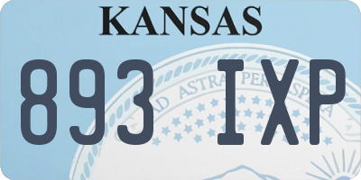 KS license plate 893IXP