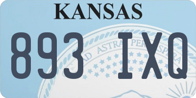 KS license plate 893IXQ